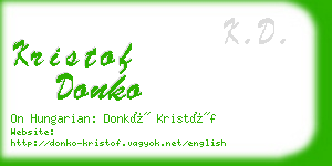 kristof donko business card